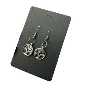 Silver tree earrings